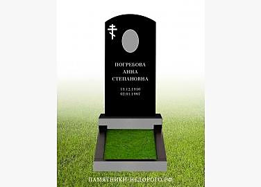 Округлый прямой памятник из натурального гранита: образец