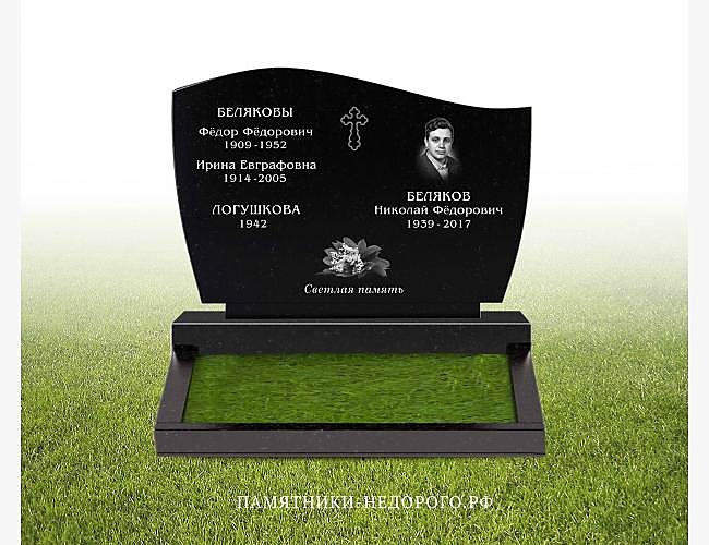 Пример готового двойного памятника «Волна 1»