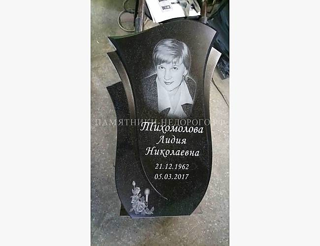 Пример оформления памятника "Лилия" для одиночной могилы - фото 5