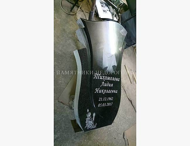 Пример оформления памятника "Лилия" для одиночной могилы - фото 6