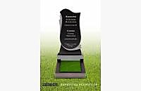 Образец эксклюзивного памятника "Лира 4" из черного гранита