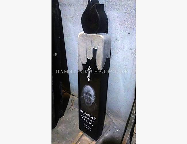 Индивидуальная стела из гранита "Свеча" - фото 3