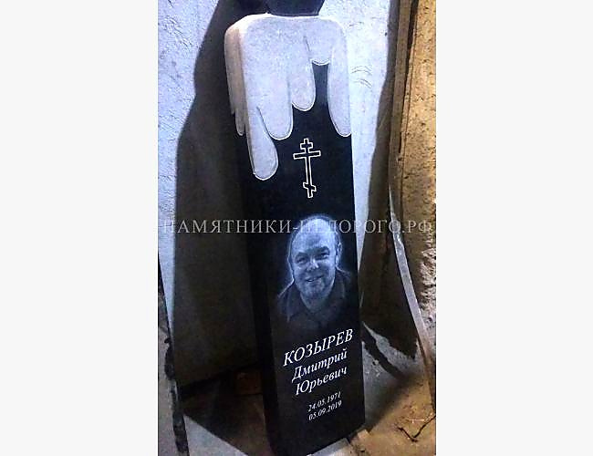 Индивидуальная стела из гранита "Свеча" - фото 4