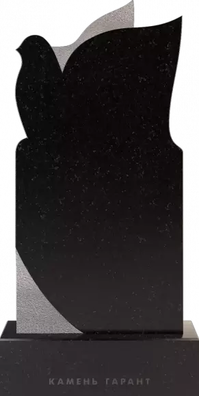 Памятник из чёрного гранита Голубь 1