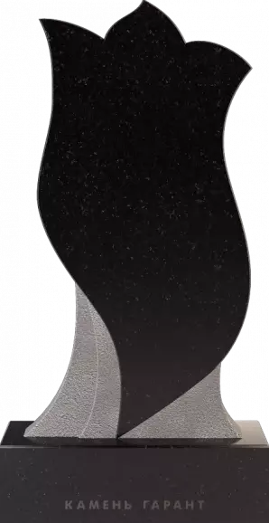 Памятник из чёрного гранита Каменный цветок 1