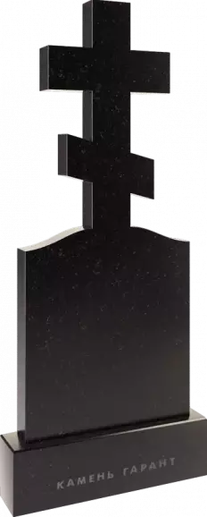 Памятник из чёрного гранита Крест 6 - фото 2