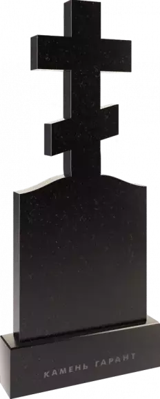 Памятник из чёрного гранита Крест 6 - фото 3