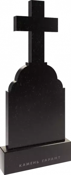 Памятник из чёрного гранита Крест 8 - фото 2