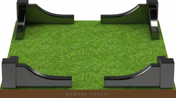 Памятник из чёрного гранита Ограда Элегия