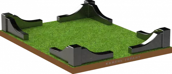 Памятник из чёрного гранита Ограда Элегия - фото 3