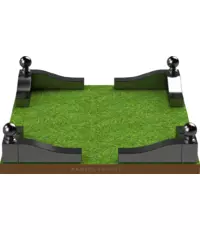 Ограда Элегия 2 из черного гранита на 4 угла