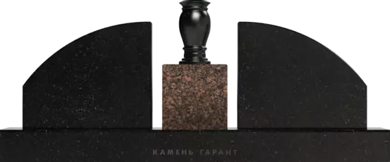 Памятник из чёрного гранита Дуэт 11