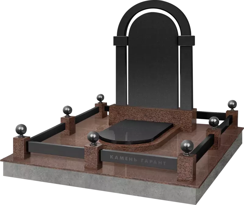 Памятник из чёрного гранита Арка - фото 3