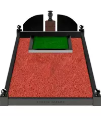 Семейное захоронение с горизонтальной стелой из двух частей и вазой