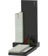 Строгий памятник, сочетание серого и черного гранита