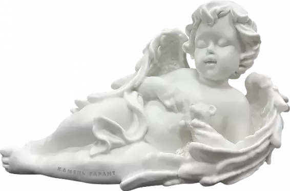 Скульптура Ангел с мишкой ПВ-073, высота 20 см