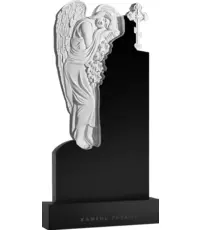 Тихий Ангел - резной вертикальный православный памятник с крестом