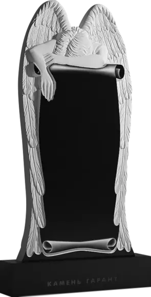 Памятник из чёрного гранита Плач Ангела