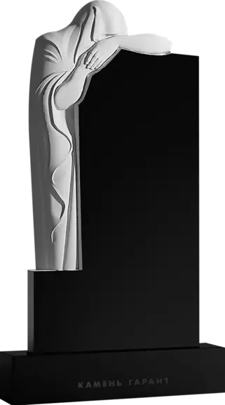 Памятник из чёрного гранита Скорбь Девы Марии