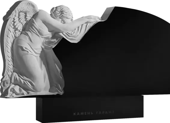 Памятник из чёрного гранита Плачущий Ангел