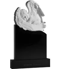 Спящий ангелочек - вертикальный резной памятник