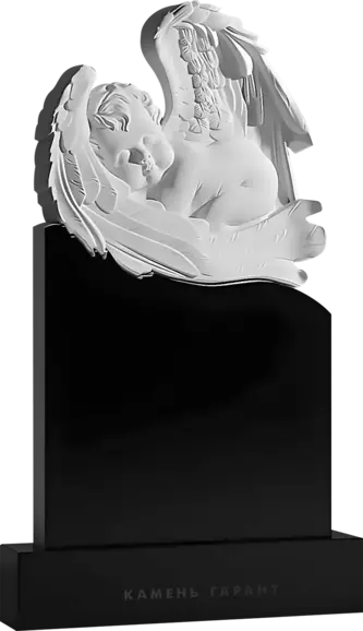 Памятник из чёрного гранита Спящий ангелочек