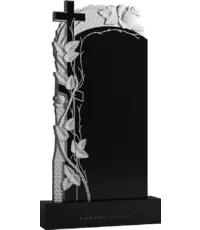 Крест, увитый хмелем - вертикальный резной православный памятник