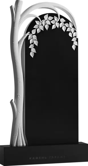 Памятник из чёрного гранита Нежная березка
