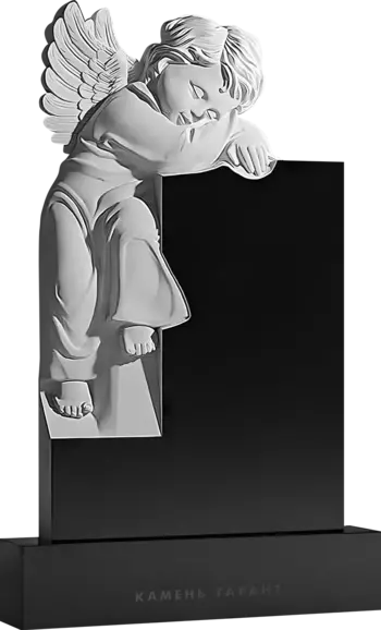 Памятник из чёрного гранита Ангелочек