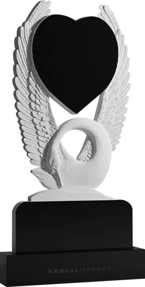 Памятник из чёрного гранита Лебединая песня