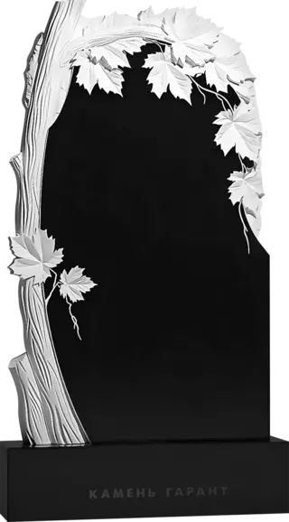 Памятник из чёрного гранита Широколистый клен