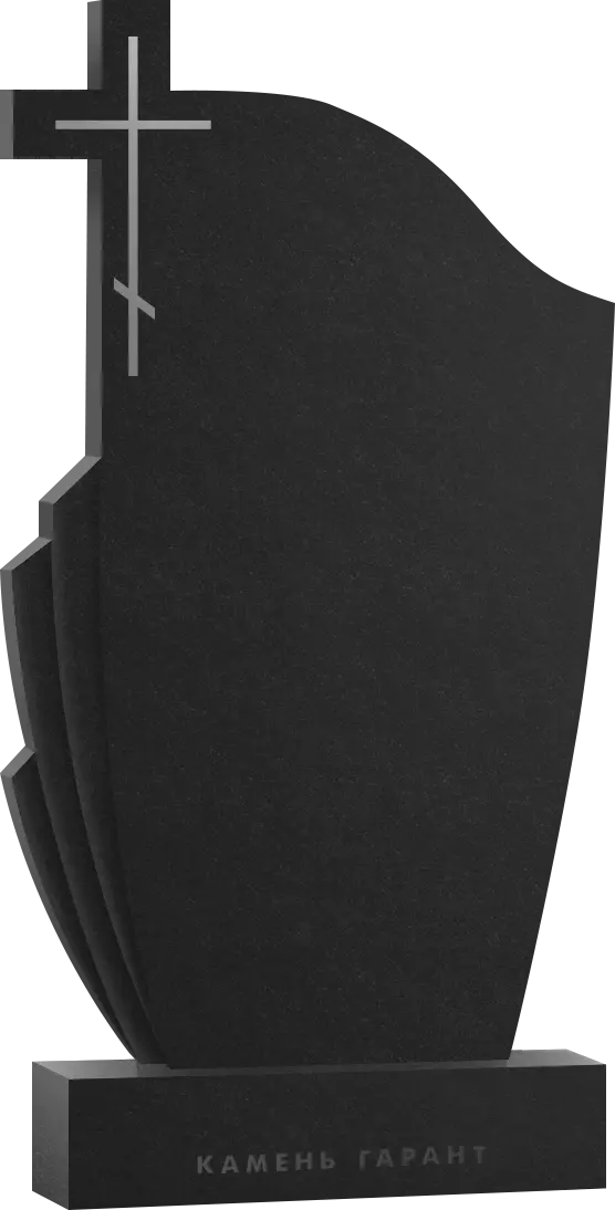 Памятник из чёрного гранита Веер - фото 2