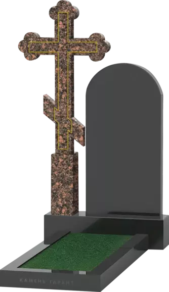 Памятник Классический округлый с гранитным крестом