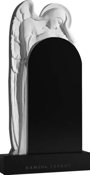 Памятник из чёрного гранита Ангельская печаль