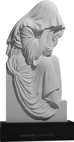 Памятник из чёрного гранита Плач Девы Марии
