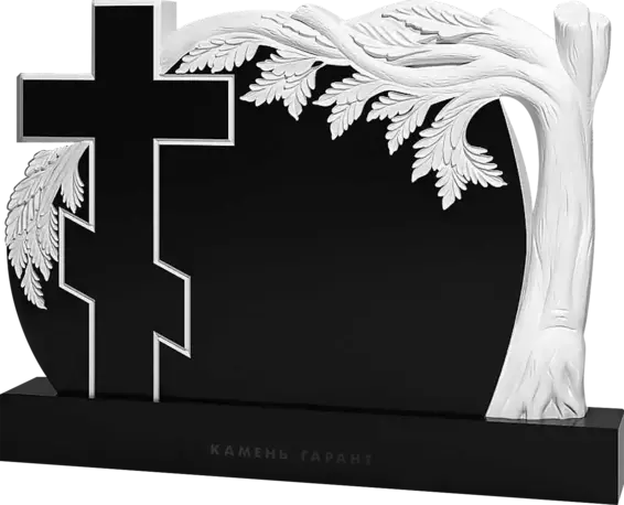 Памятник из чёрного гранита Столетний дуб