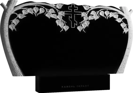 Памятник из чёрного гранита Березовая аллея