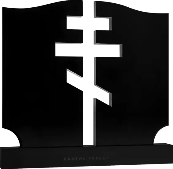 Памятник из чёрного гранита Очертания креста