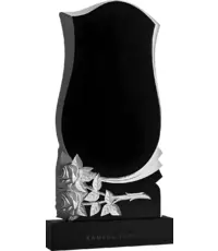 Белые розы - резной вертикальный памятник