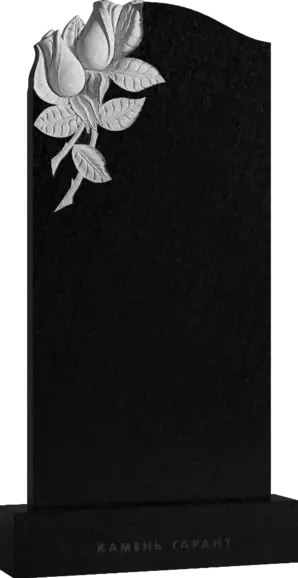 Памятник из чёрного гранита Два розовых бутона