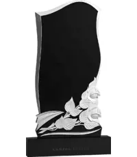 Две розы - вертикальный резной памятник в форме цветов