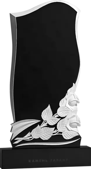 Памятник из чёрного гранита Две розы