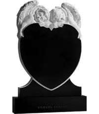 Херувимчики - резной вертикальный памятник с православной символикой в виде сердца