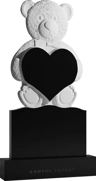 Памятник из чёрного гранита Мишка-малыш