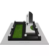 Мемориальный комплекс из комбинации белого (дымовского) и черного (габбро-диабаз) гранитов