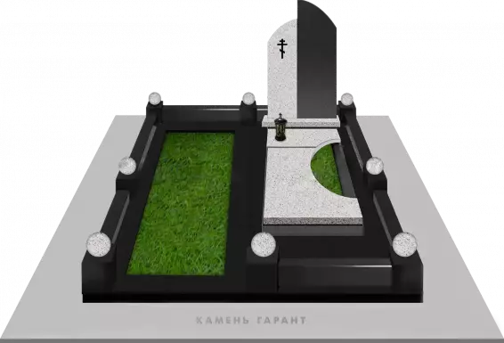 Мемориальный комплекс из комбинации белого и черного гранитов