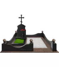 Мемориальный комплекс из комбинации коричневого (дымовского) и черного (габбро-диабаз) гранитов