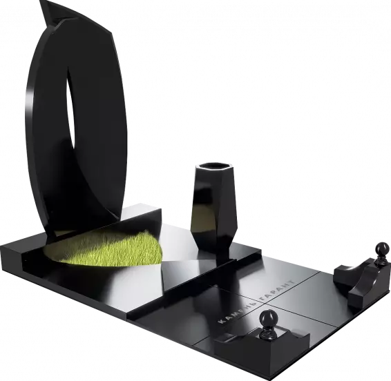 Ассиметричный мемориальный комплекс из черного гранита - фото 2