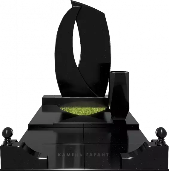 Ассиметричный мемориальный комплекс из черного гранита