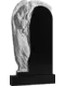 Памятник из чёрного гранита Скорбящий ангел 2 резной